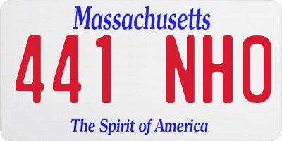 MA license plate 441NH0