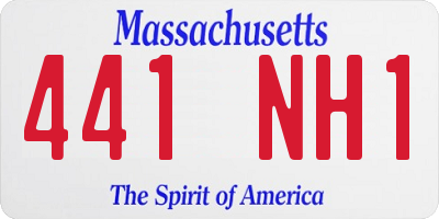 MA license plate 441NH1