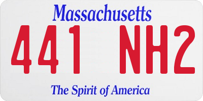 MA license plate 441NH2