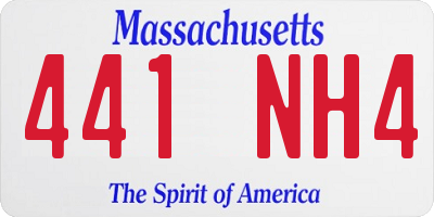 MA license plate 441NH4