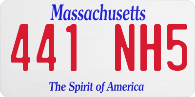 MA license plate 441NH5