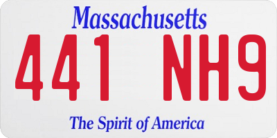 MA license plate 441NH9