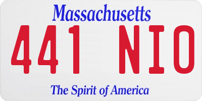 MA license plate 441NI0