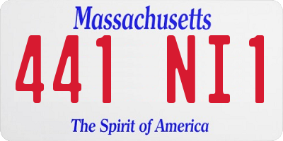 MA license plate 441NI1