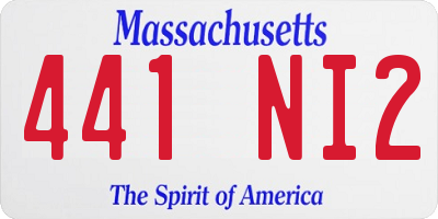 MA license plate 441NI2
