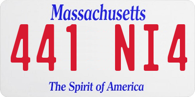 MA license plate 441NI4