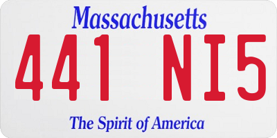 MA license plate 441NI5