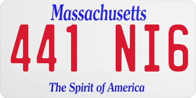 MA license plate 441NI6