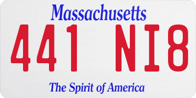 MA license plate 441NI8