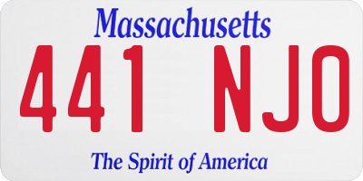 MA license plate 441NJ0