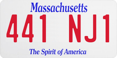 MA license plate 441NJ1