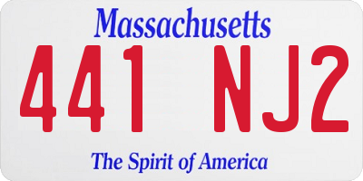 MA license plate 441NJ2