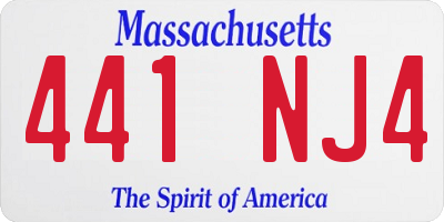 MA license plate 441NJ4