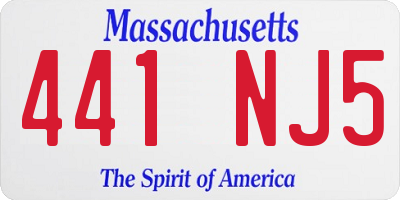 MA license plate 441NJ5