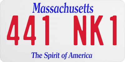 MA license plate 441NK1