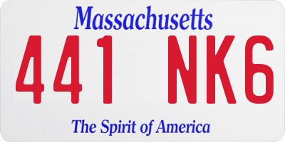MA license plate 441NK6