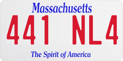 MA license plate 441NL4