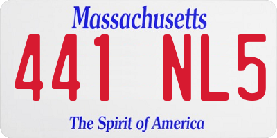 MA license plate 441NL5
