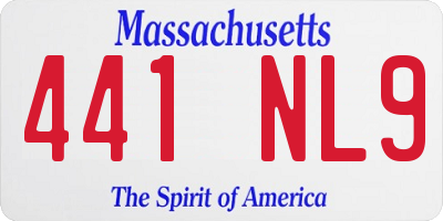 MA license plate 441NL9