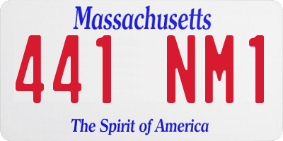 MA license plate 441NM1