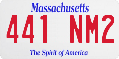 MA license plate 441NM2