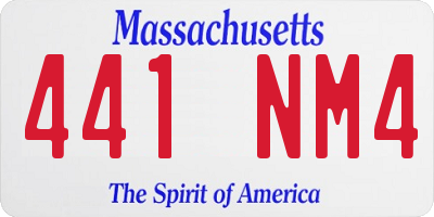 MA license plate 441NM4