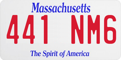 MA license plate 441NM6