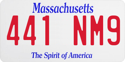 MA license plate 441NM9
