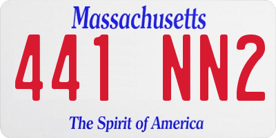 MA license plate 441NN2