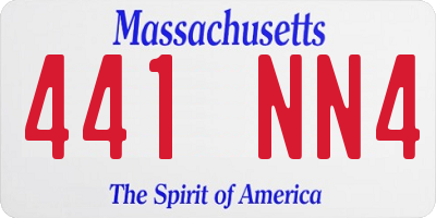 MA license plate 441NN4