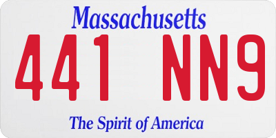 MA license plate 441NN9