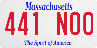 MA license plate 441NO0