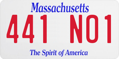 MA license plate 441NO1