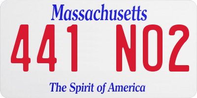 MA license plate 441NO2