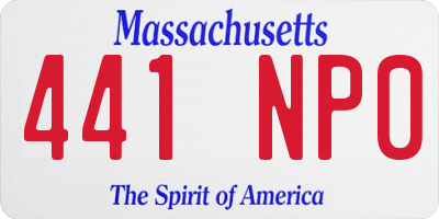 MA license plate 441NP0