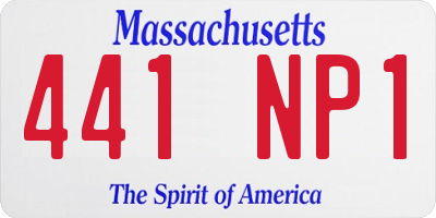 MA license plate 441NP1
