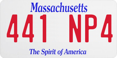 MA license plate 441NP4
