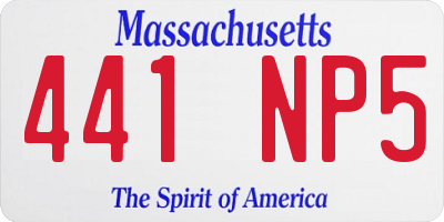 MA license plate 441NP5
