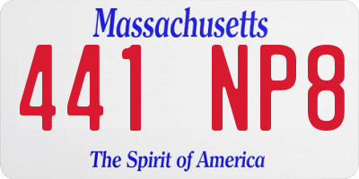 MA license plate 441NP8