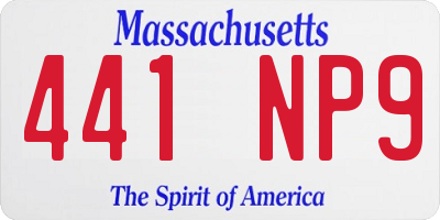 MA license plate 441NP9