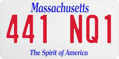 MA license plate 441NQ1