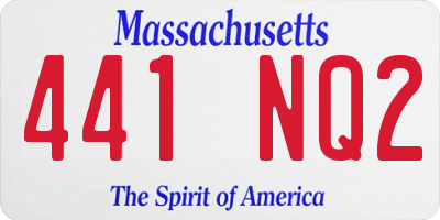 MA license plate 441NQ2