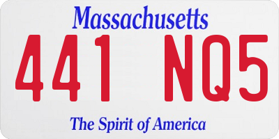 MA license plate 441NQ5
