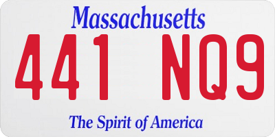 MA license plate 441NQ9