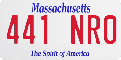 MA license plate 441NR0