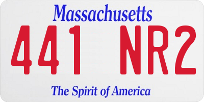 MA license plate 441NR2
