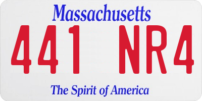 MA license plate 441NR4