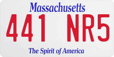 MA license plate 441NR5