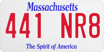 MA license plate 441NR8