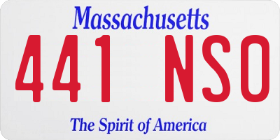 MA license plate 441NS0